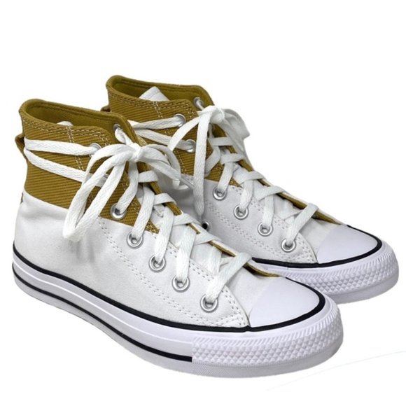Converse Chuck Taylor High Top Sneakers Casual White Sesame Women Shoes A04511F - Picture 2 of 9